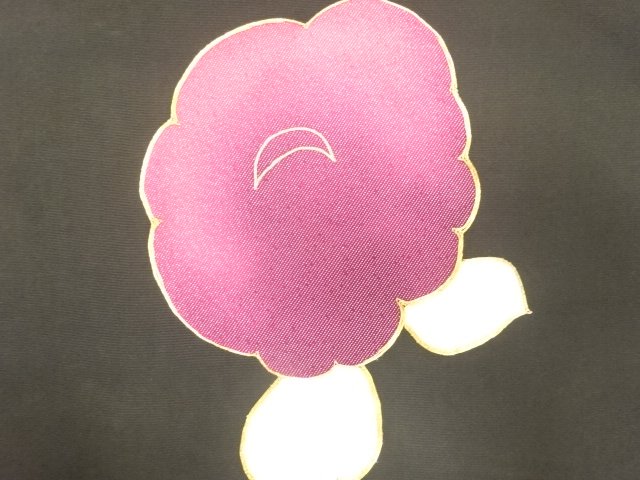 JAPANESE KIMONO / ANTIQUE SHIOZE CHRYSANTHEMUM PATTERN EMBROIDERY NAGO